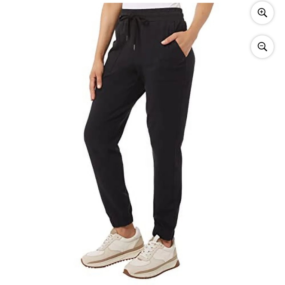 32 Degrees Cool Women's Black Drawstring Twill Jogger Pants - Picture 2 of 12